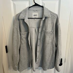 Aerie Light Gray Shirt Jacket